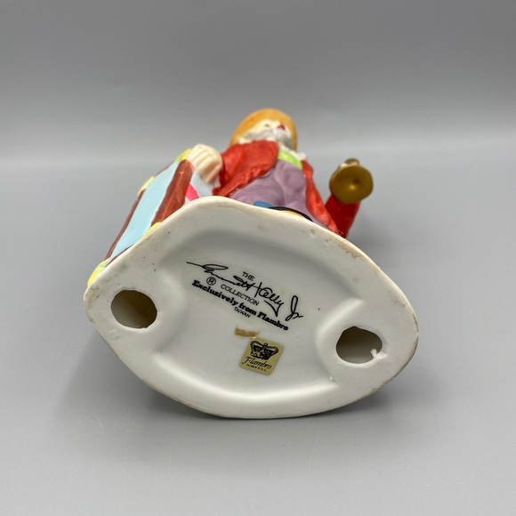 Emmett Kelly Clown Figurine Flambro 9790F Holding Horn Trunk 7 Inch Original Box - Picture 6 of 7